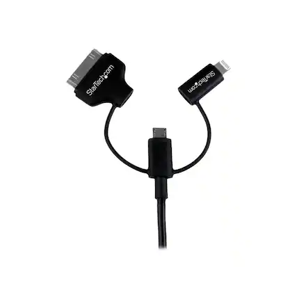 Front. StarTech.com - 3.3' Lightning USB Charging Cable - Black.