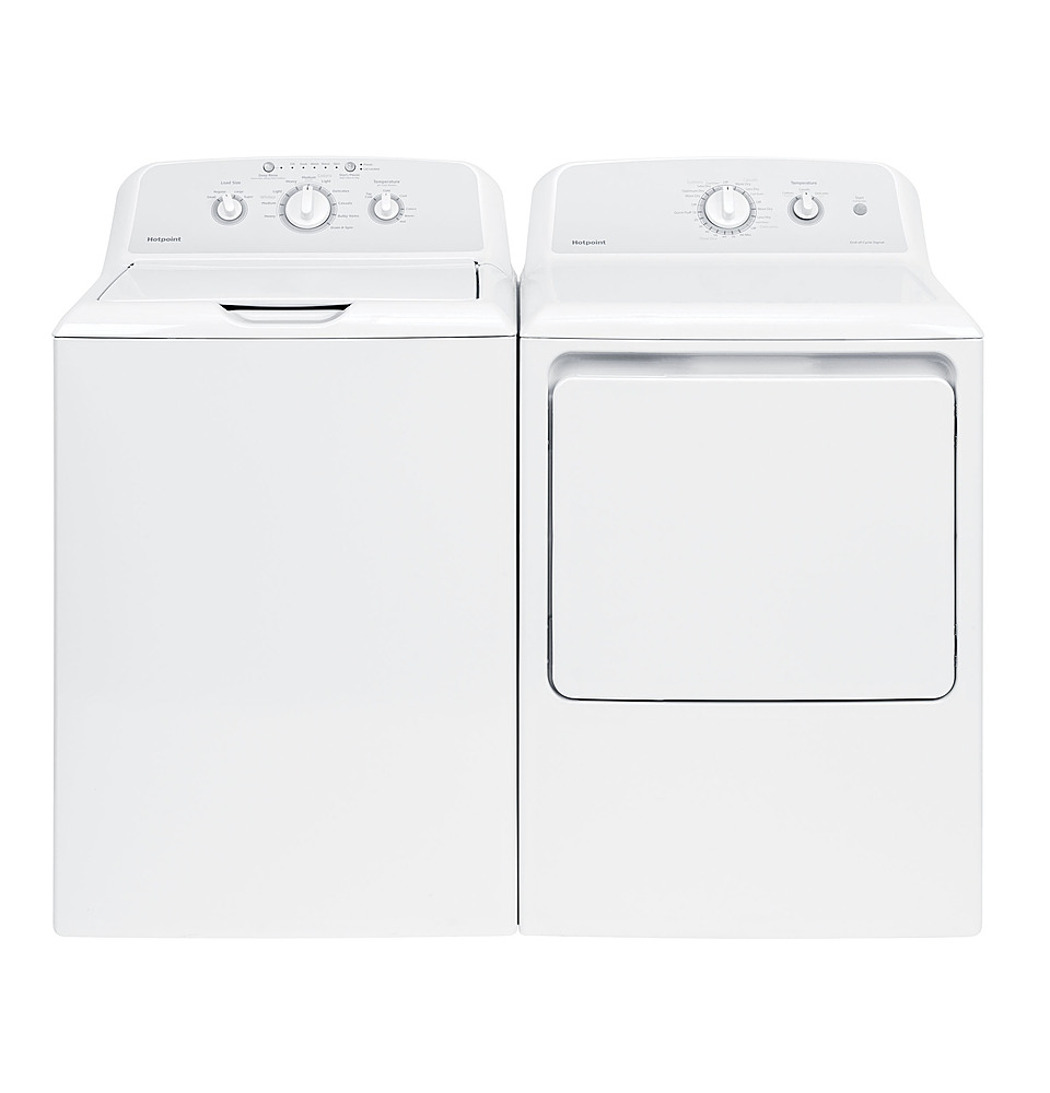 Angle View: Hotpoint - 3.8 Cu. Ft. Top Load Washer - White with gray backsplash