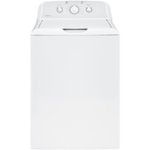 Front. Hotpoint - 3.8 Cu. Ft. Top Load Washer - White on White with Silver.