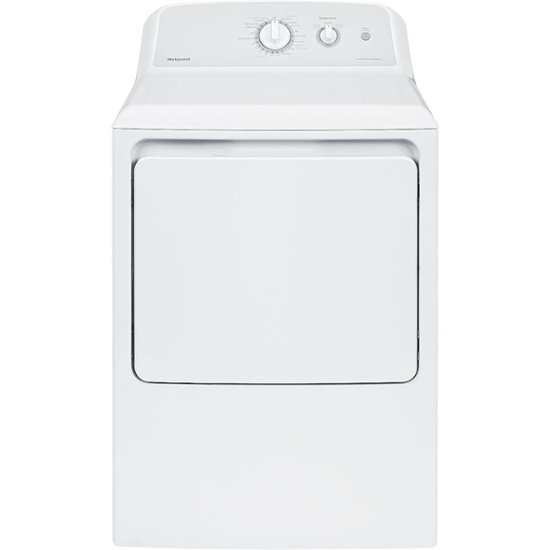 Hotpoint - 6.2 Cu. Ft. 4-Cycle Electric Dryer - White with gray backsplash