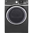 GE - 7.5 Cu. Ft. 13-Cycle Electric Dryer with Steam - Diamond Gray - Larger Front