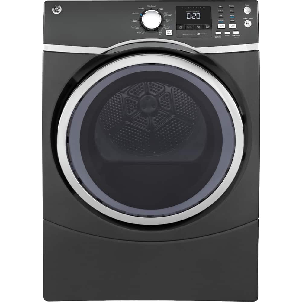 Front. GE - 7.5 Cu. Ft. 13-Cycle Electric Dryer with Steam.
