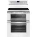 Whirlpool - 30 in. Wide 5 element 6.7 cu. ft. Self-Cleaning Freestanding Double Oven Electric Convection Range - White