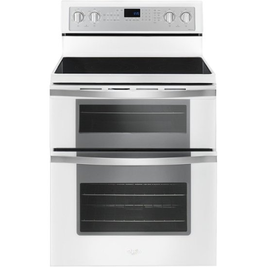 Front Zoom. Whirlpool - 6.7 Cu. Ft. Self-Cleaning Freestanding Double Oven Electric Convection Range - White.