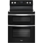 Front. Whirlpool - 6.7 Cu. Ft. Self-Cleaning Freestanding Double Oven Electric Convection Range - Black.