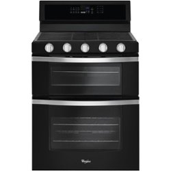 Whirlpool - 6.0 Cu. Ft. Self-Cleaning Freestanding Double Oven Gas Convection Range - Black - Front_Zoom