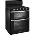 Left. Whirlpool - 6.0 Cu. Ft. Self-Cleaning Freestanding Double Oven Gas Convection Range - Black.