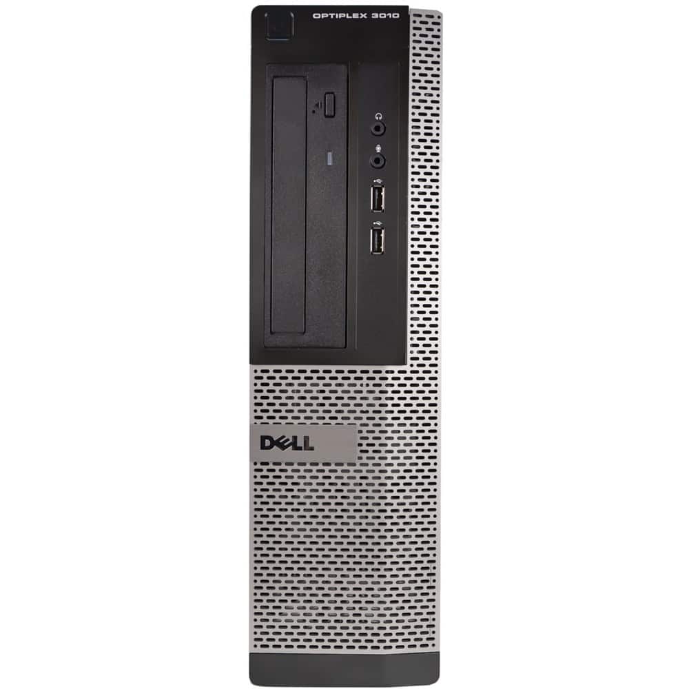 Front. Dell - Refurbished OptiPlex Desktop - Intel Core i3 - 4GB Memory - 250GB Hard Drive - Black.