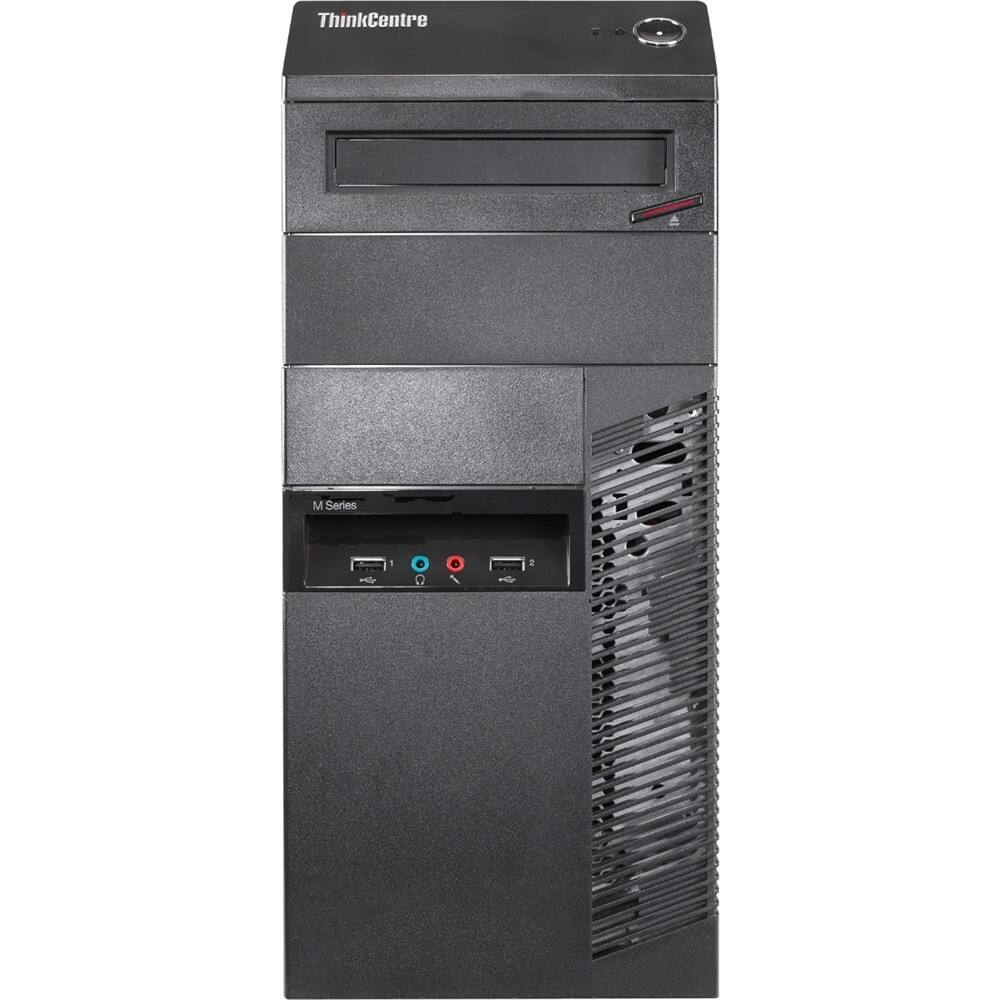 Front. Lenovo - Refurbished M81 Desktop - Intel Pentium - 4GB Memory - 250GB Hard Drive - Black.