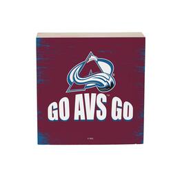 Evergreen Enterprises - Colorado Avalanche 6" Square Fan Chant Wood Block Shelf Sign - Multicolor