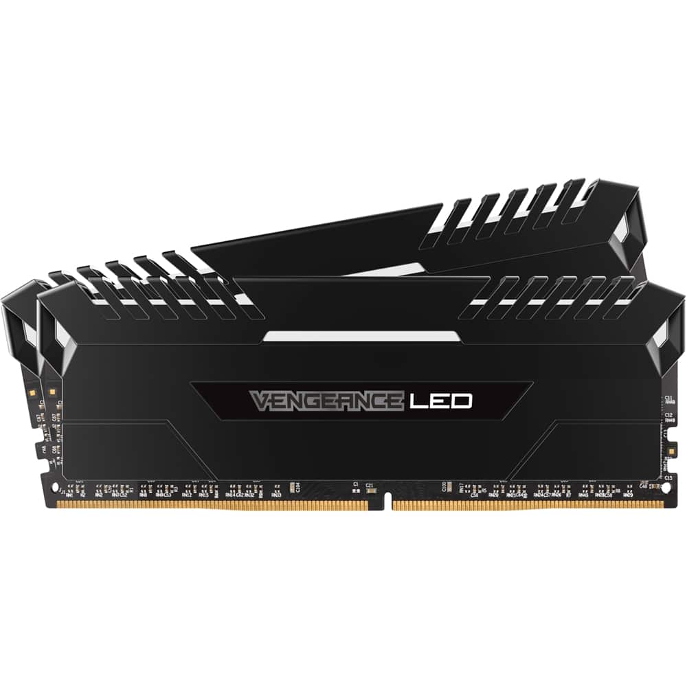CORSAIR - Vengeance 2-Pack 8GB 3GHz DDR4 Desktop Memory Kit - Black - Larger Front