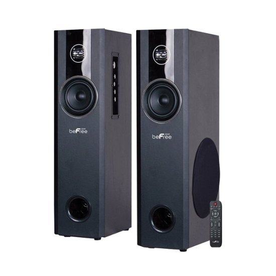 beFree Sound – 8″ Powered 3-Way Floor Speakers (Pair) – Black