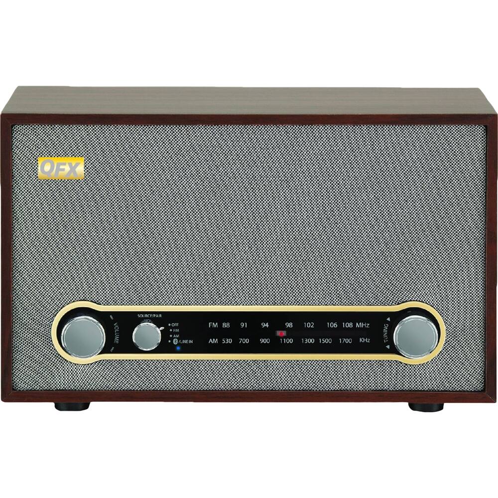 QFX Retro Bluetooth/AM/FM Radio Wood/Gray RETRO-100 - Best Buy