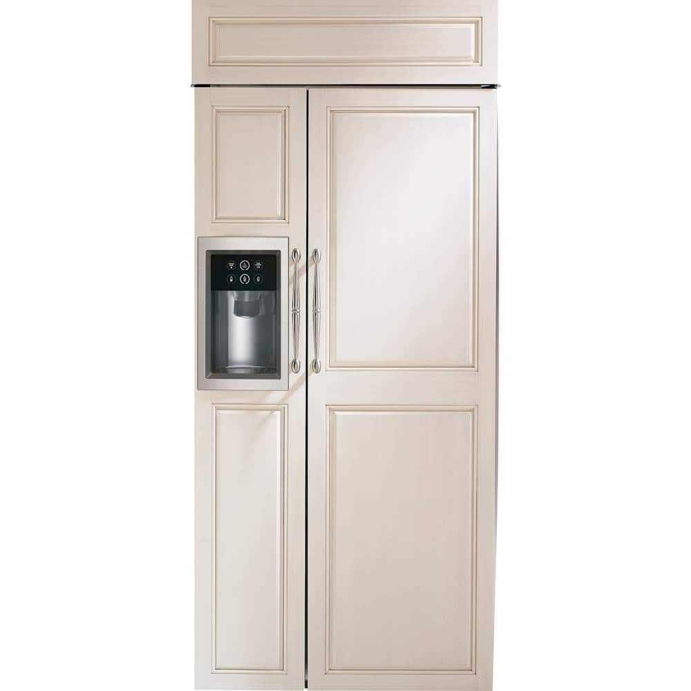 Front. Monogram - 21.2 Cu. Ft. Side-by-Side Built-In Refrigerator.