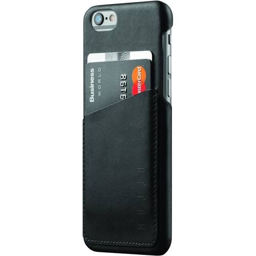 Mujjo - Leather Wallet Case for Apple® iPhone® 6 and 6s - Black - Larger Front