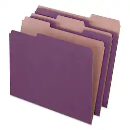 Tops Business Forms - Earthwise by Pendaflex 100% Recycled Colored File Folders, : Assorted, Letter, 0.5" Expansion, Violet, 100/Box