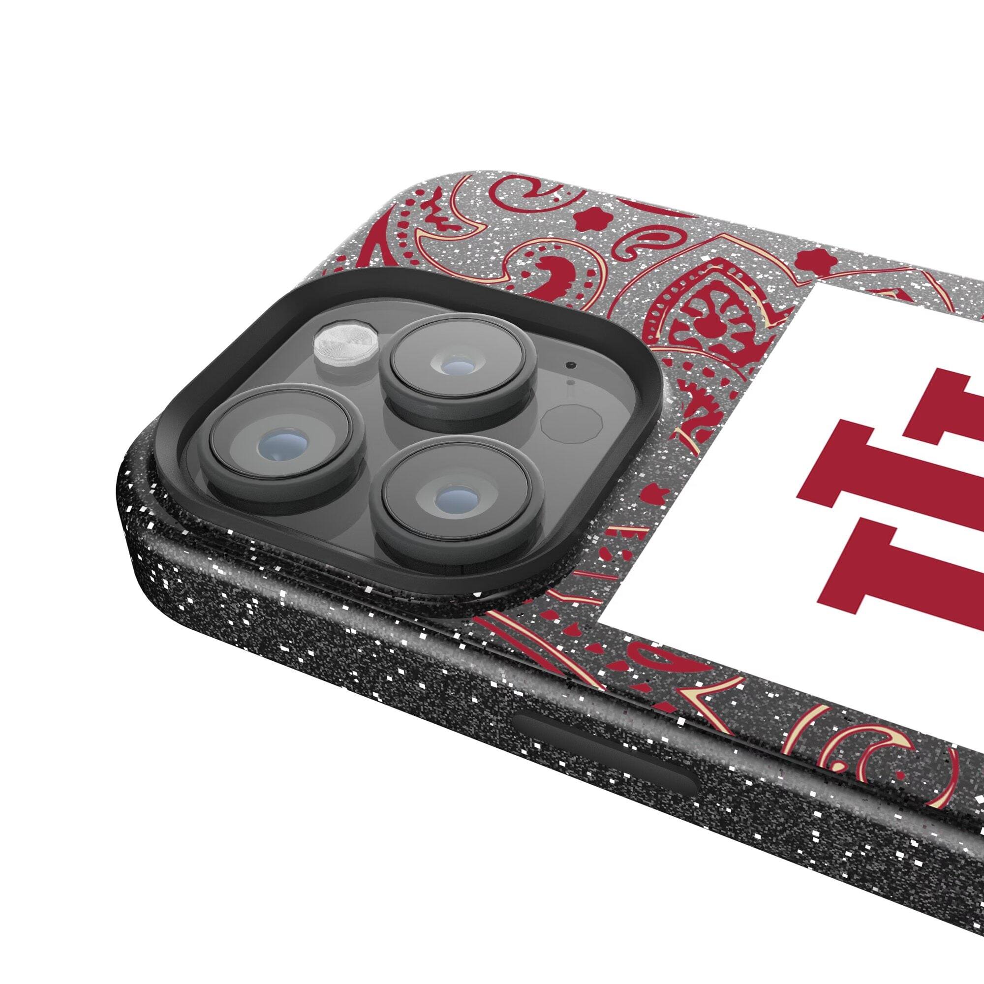 Alt View 3. Keyscaper - Indiana Hoosiers Paisley Bling iPhone Case - 16 - Black.