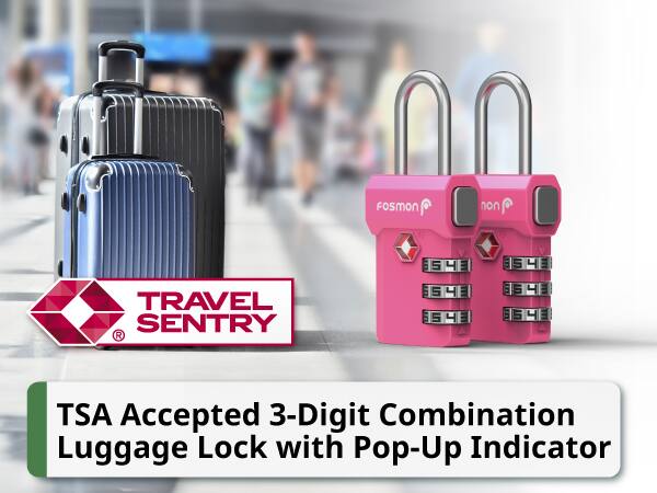 TSA Accepted 3-Digit Combination Luggage Lock with Pop-Up Indicator FosmON non 5 4 E 6 5 4 AA TRAVEL SENTRY R S4 5 4 E 5 5 4 E 5 4 E 6 S4 5 4 E