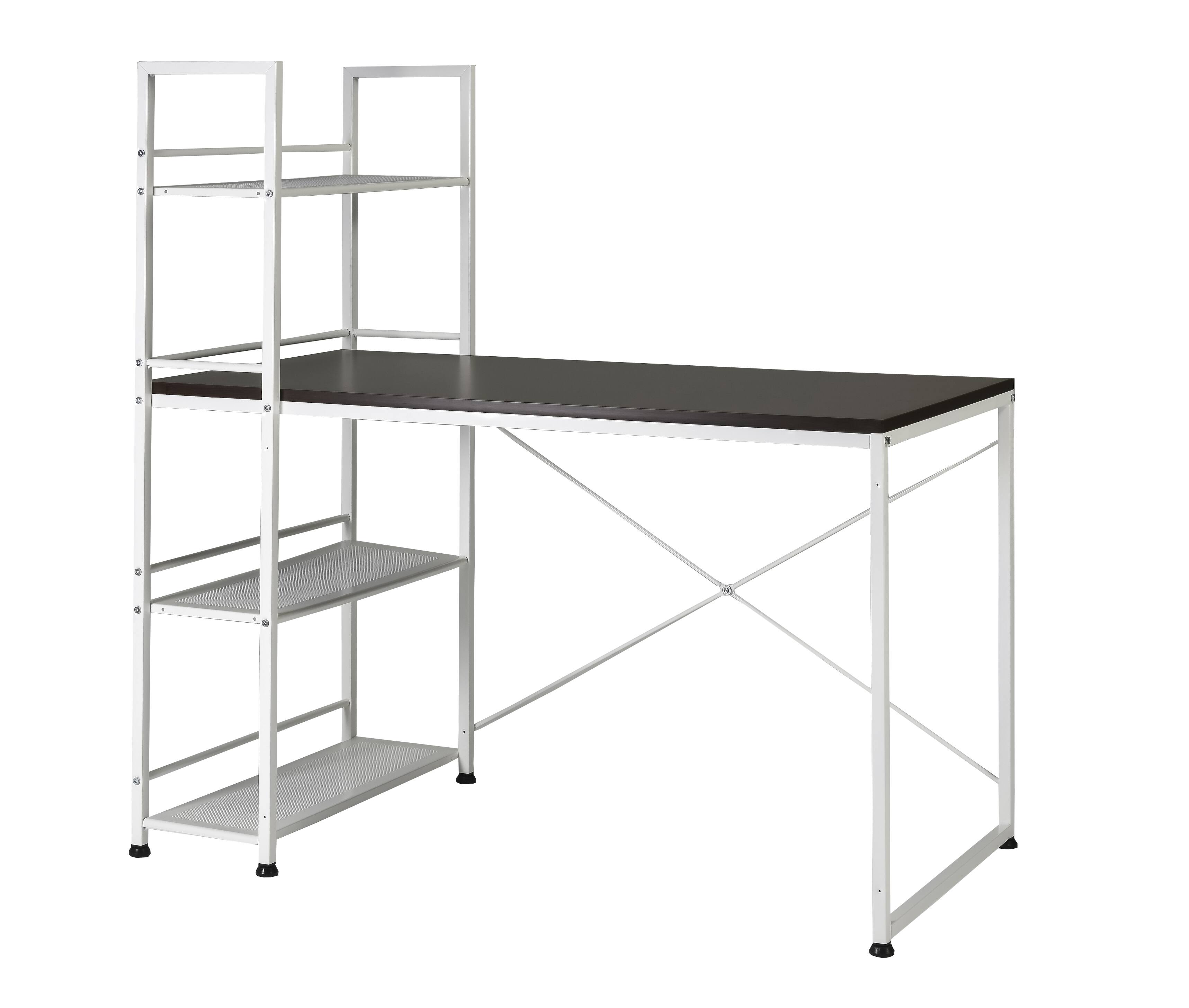 Alt View 2. APRILSOUL - Reversible Smart Workstation Wooden Desk White and Brown - Brown+White.