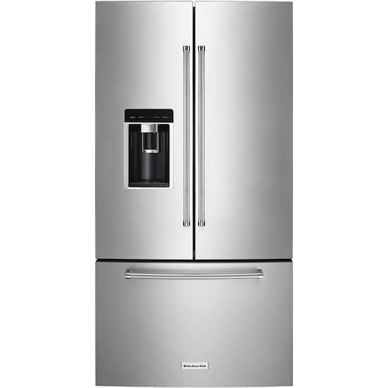 Kitchenaid 23 7 Cu Ft French Door Counter Depth Refrigerator Stainless Steel Krfc604fss Best Buy Kitchenaid 23 7 Cu Ft French Door Counter Depth Refrigerator Stainless Steel Krfc604fss Best Buy