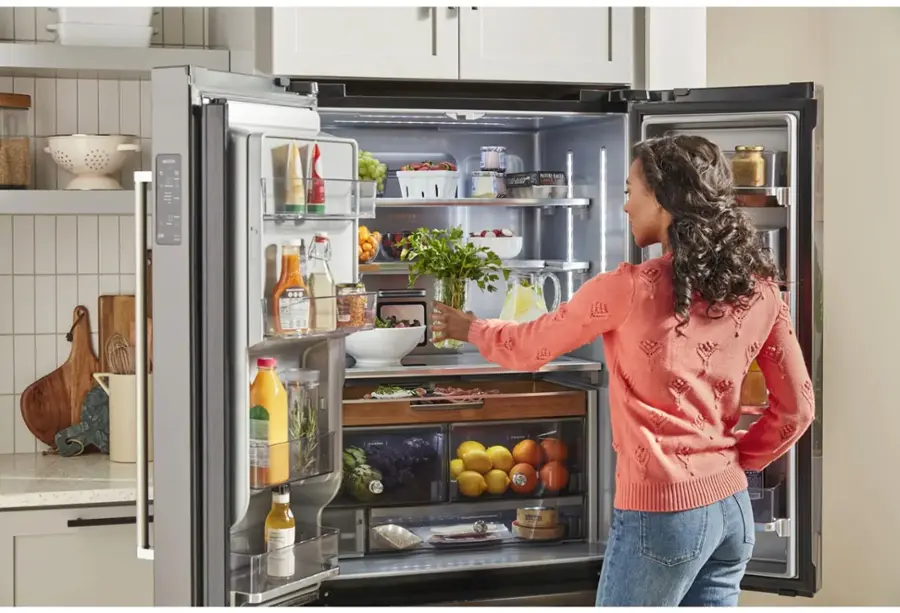 Alt View 18. KitchenAid - 23.8 Cu. Ft. French Door Counter-Depth Refrigerator - PrintShield stainless.