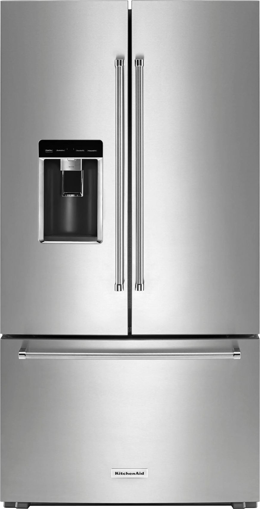 carrete adherirse tarjeta KitchenAid 23.8 Cu. Ft. French Door Counter-Depth Refrigerator Stainless  steel KRFC704FPS - Best Buy