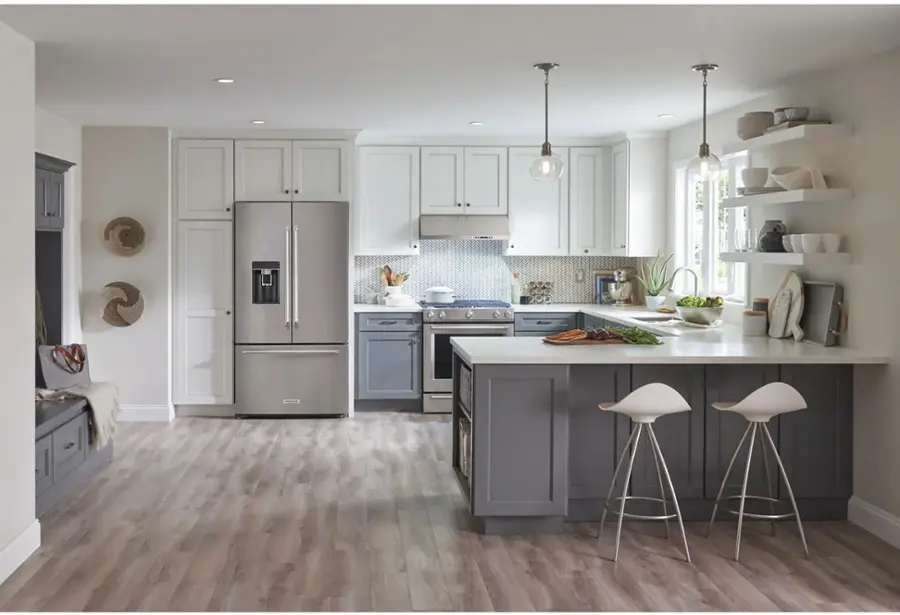 Alt View 20. KitchenAid - 23.8 Cu. Ft. French Door Counter-Depth Refrigerator - PrintShield stainless.