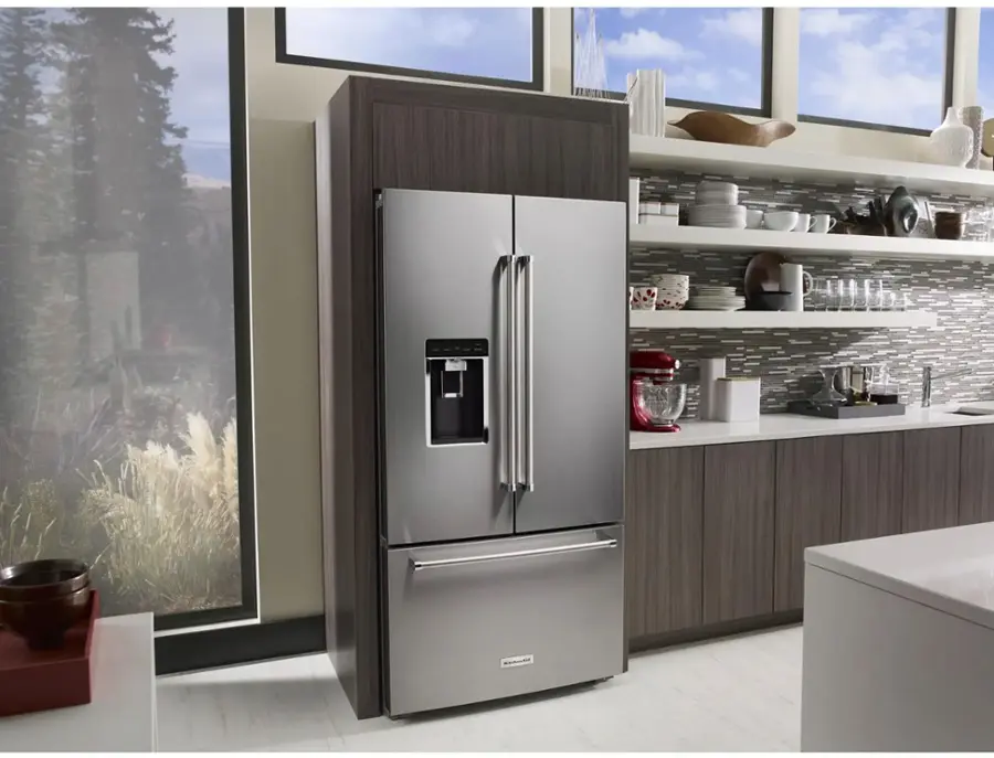 Alt View 19. KitchenAid - 23.8 Cu. Ft. French Door Counter-Depth Refrigerator - PrintShield stainless.