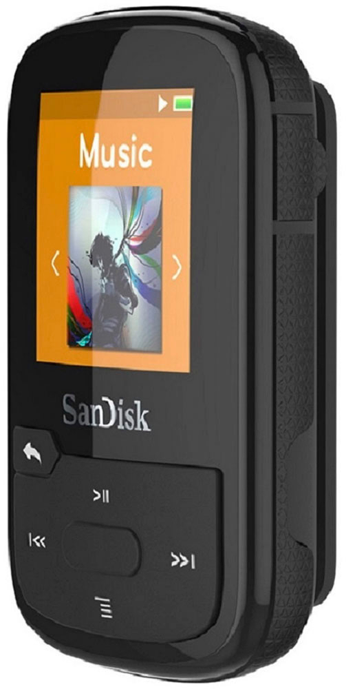 Left View: SanDisk - Clip Sport Plus 16GB* MP3 Player - Black