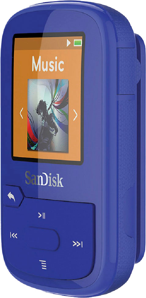 Left View: SanDisk - Clip Sport Plus 16GB* MP3 Player - Blue