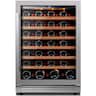 Ca'Lefort - 24 Inch Wine Fridge, 61-bottle Wine Refrigerator, 3 color LED Wine cooler,40-65°F, Built-in/freestanding ,For Home Bar - Stainless Steel