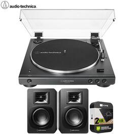 Audio-Technica - AT-LP60XBT-USB Fully Automatic Belt-Drive Turntable with BT USB+Speakers Bundle
