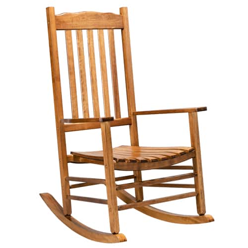 Winado - 1PC 46in Classic Wooden Rocking Chair Oversized Porch with Armrest Durable Rocker for Indoor Outdoor Garden Patio - Original Color