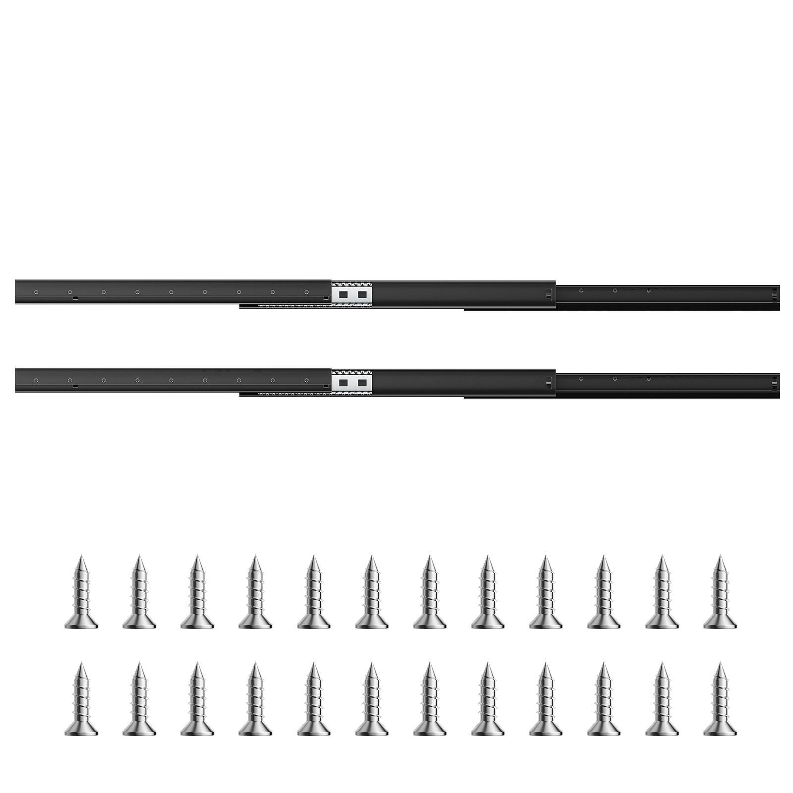 Alt View 5. VEVOR - Undermount Drawer Slides, 24 inch, Full Extension Ball Bearing Under Stair Cabinet Rails, 260 LB Load Capacity - Black.