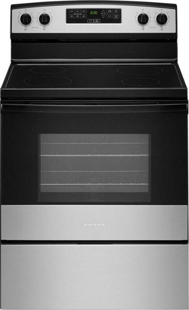 Front Zoom. Amana - 4.8 Cu. Ft. Freestanding Electric Range - Stainless steel.