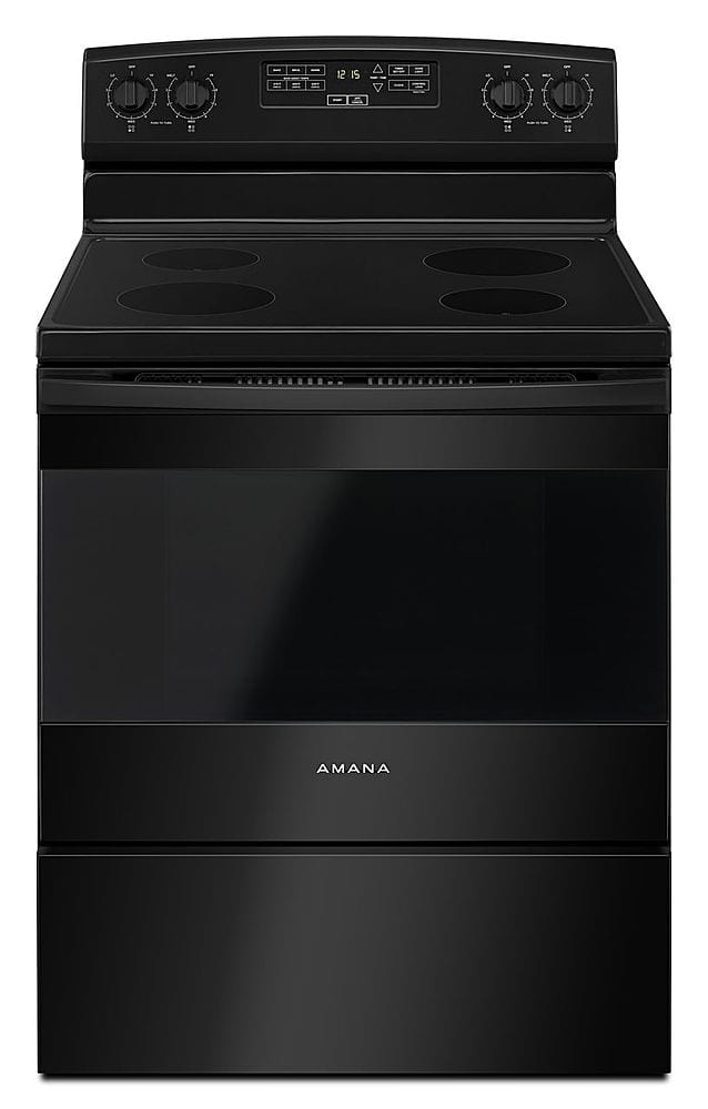 Amana - 4.8 Cu. Ft. Freestanding Electric Range - Black - Front_Zoom