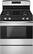 Front. Amana - 5.0 Cu. Ft. Freestanding Gas Range - Black on stainless steel.