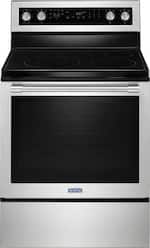 Maytag - 6.4 Cu. Ft. Self-Cleaning Freestanding Electric Convection Range - Fingerprint Resistant Stainless Steel - Front_Standard