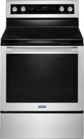 Maytag - 6.4 Cu. Ft. Self-Cleaning Freestanding Fingerprint Resistant Electric Convection Range - Stainless steel - Front_Zoom