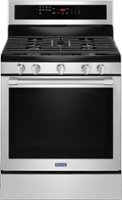 Maytag - 5.8 Cu. Ft. Self-Cleaning Freestanding Fingerprint Resistant Gas Convection Range - Stainless steel - Front_Zoom