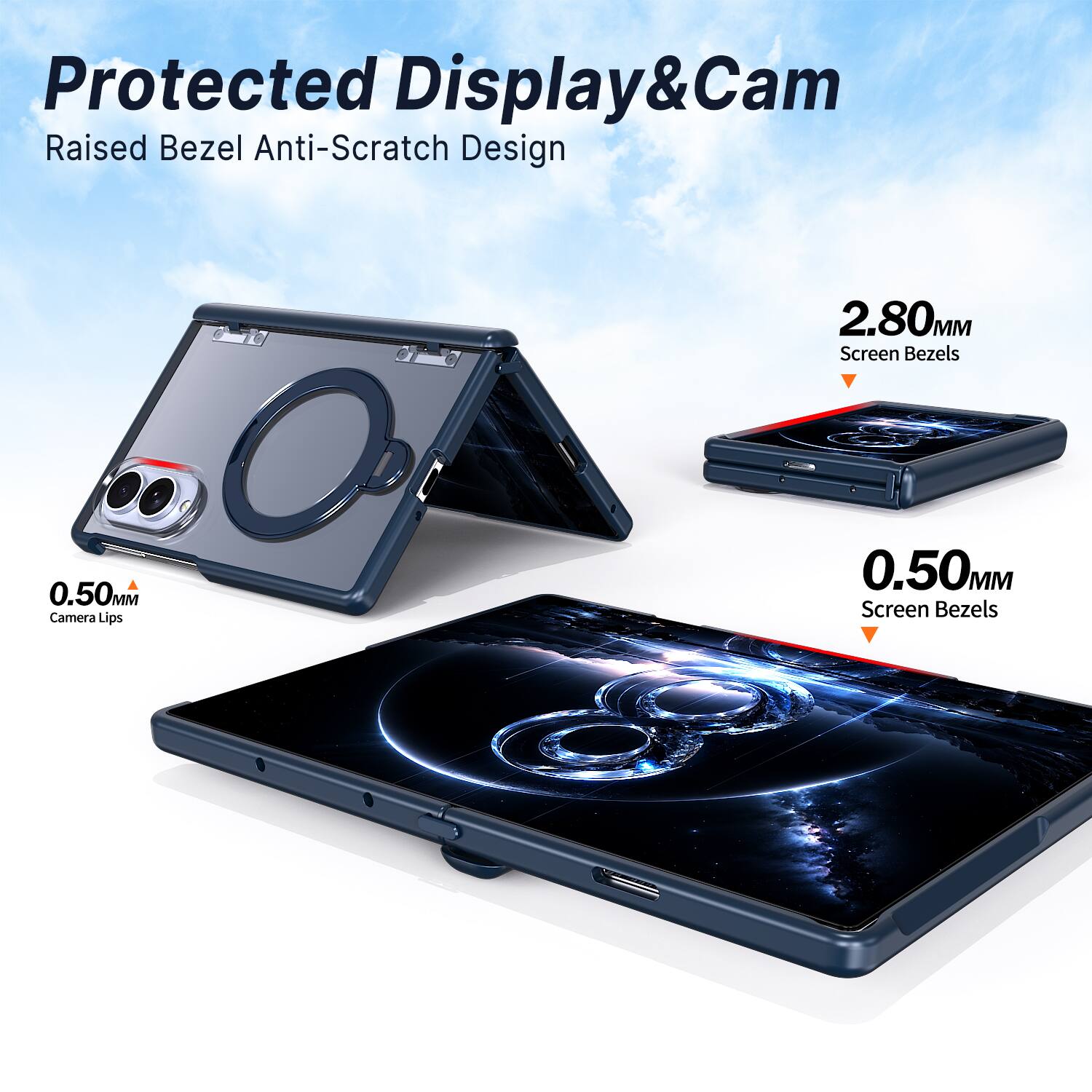 Protected Display & Cam  
Raised Bezel Anti-Scratch Design  
2.80MM Screen Bezels  
0.50MM Camera Lips  
0.50MM Screen Bezels