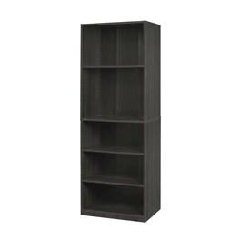 FurniFact - 5-Shelf Bookcase with Spacious Storage and Modern Design - Espresso