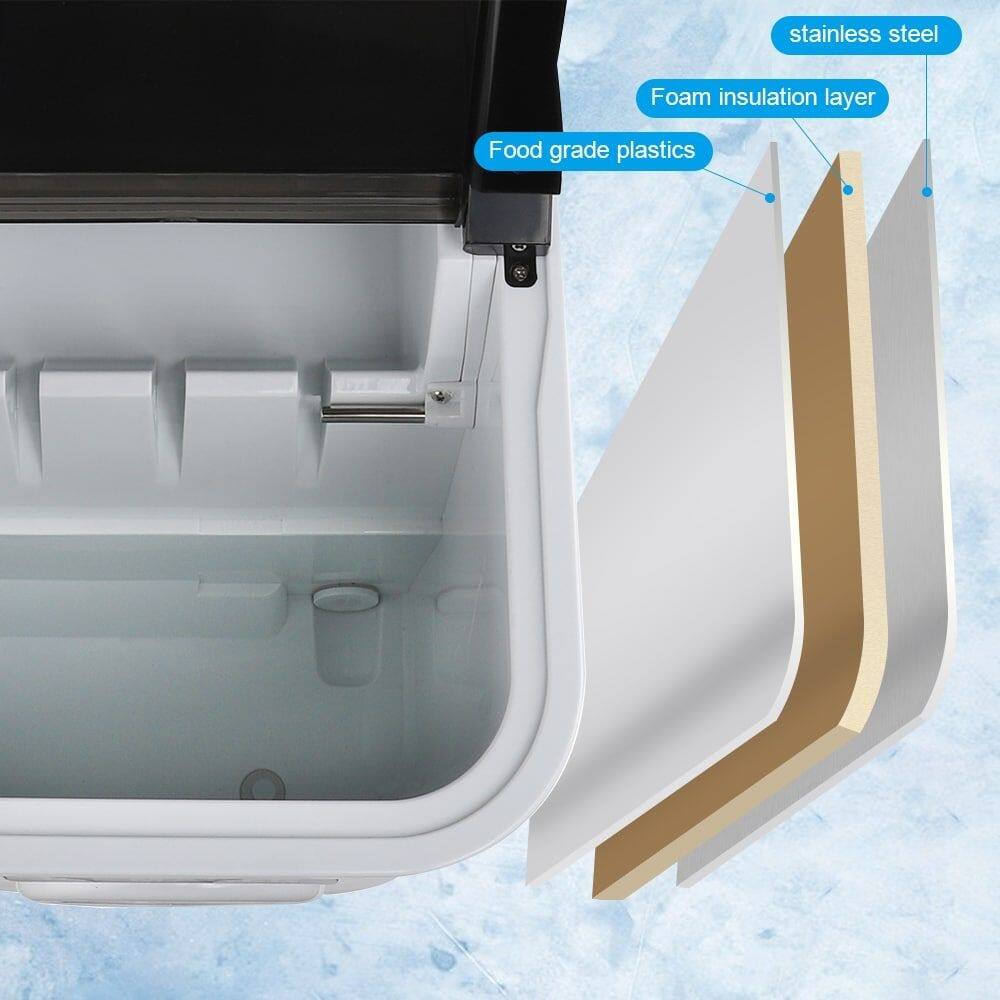 stainless steel  
Foam insulation layer  
Food grade plastics