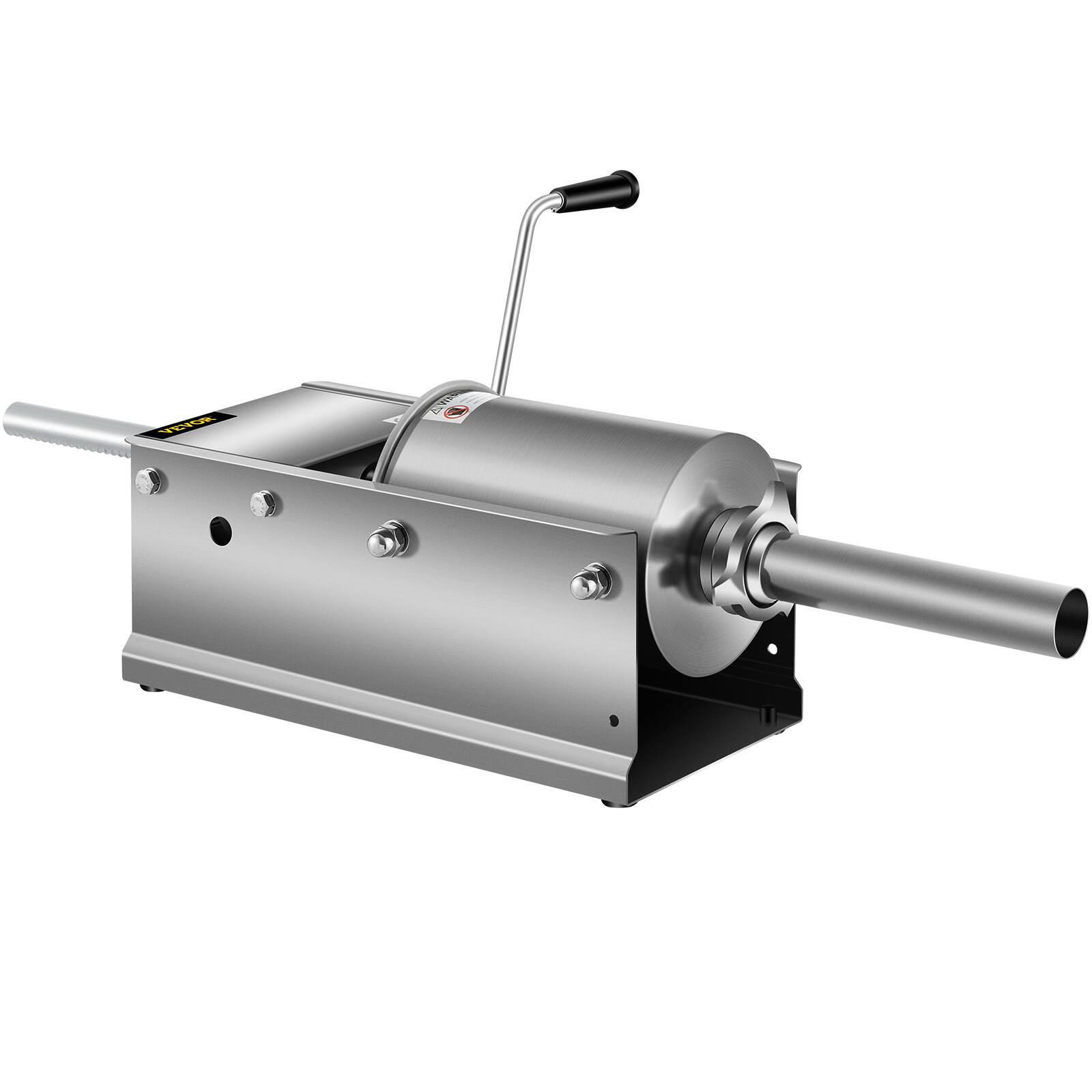 Alt View 5. VEVOR - Manual Sausage Stuffer, 3 L / 7 LBS Horizontal Sausage Machine, Dual-Speed Meat Stuffer, Made of Food-Grade - Silver.