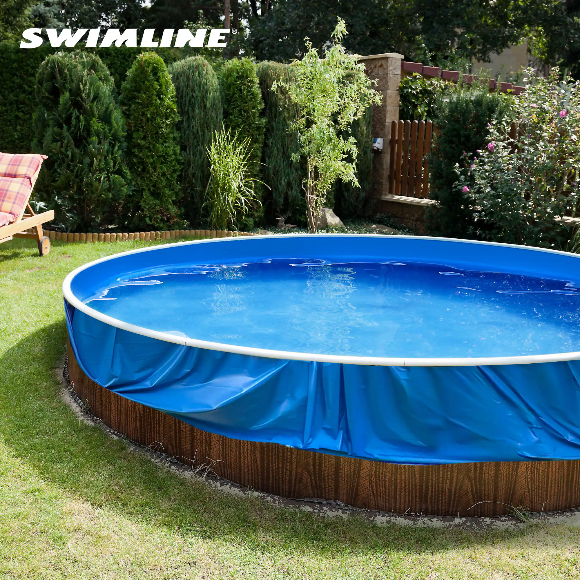 Alt View 7. Swimline - Swimline LI184820 18' Solid Blue Round Above Ground Swimming Pool Overlap Liner.