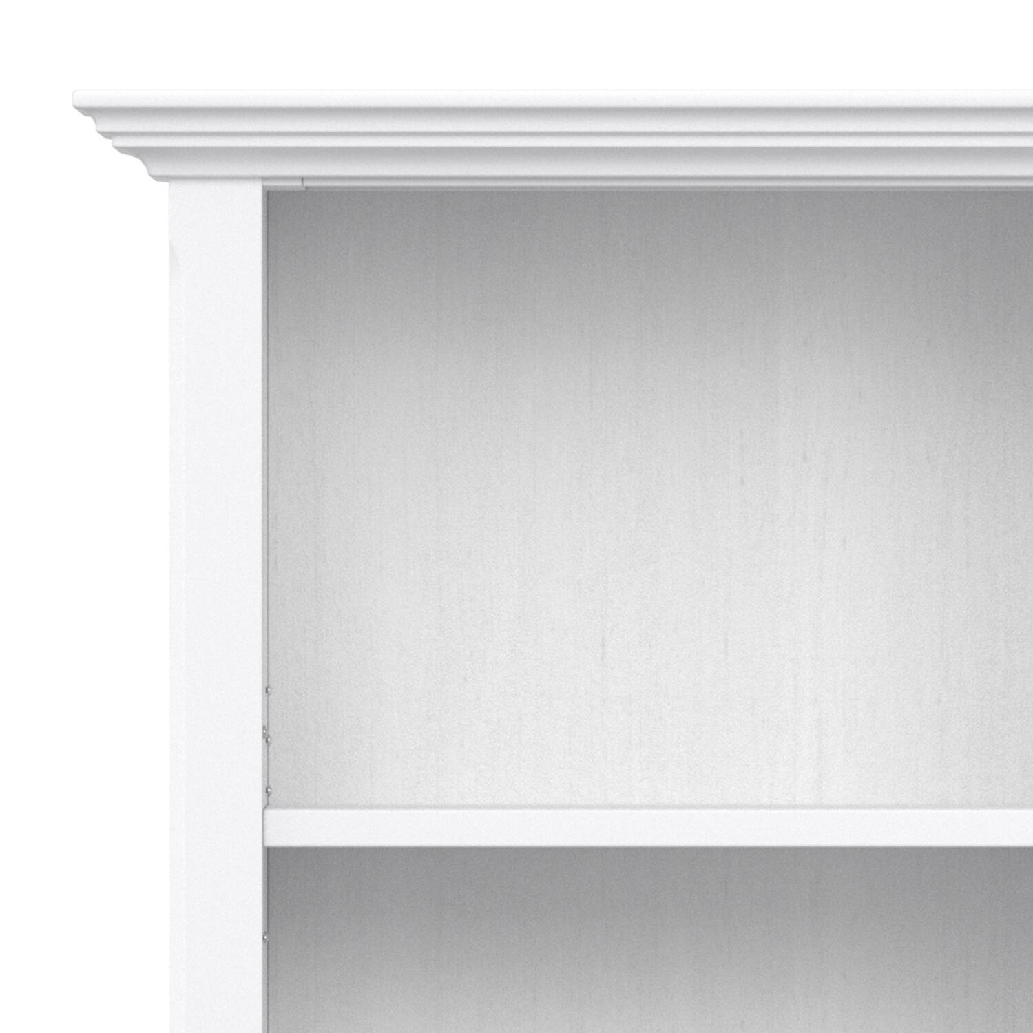 Alt View 2. Simpli Home - Amherst 24 inch Wide Solid Wood Transitional 5 Shelf Bookcase in White - White.