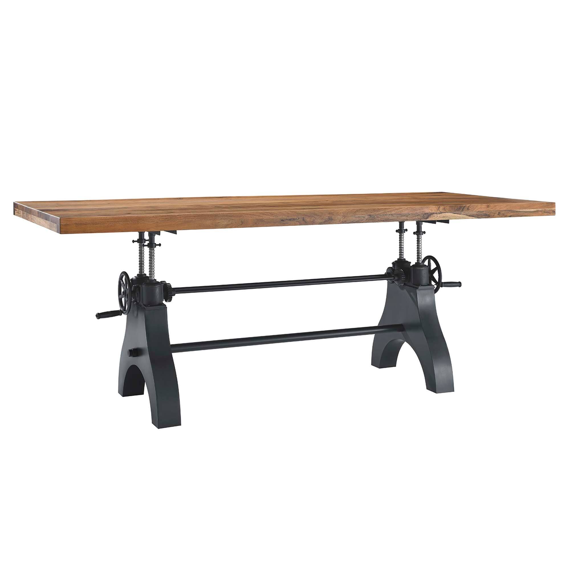 Back. Modway - Genuine 96" Crank Adjustable Height Dining and Conference Table by Modway - Black Natural.