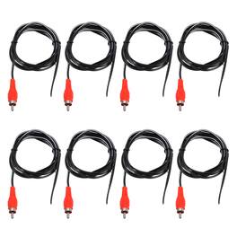 Unique Bargains - 8pcs 5ft RCA Audio Subwoofer Cable, 1 RCA Male Plug to Bare Wire Open End Audio Video Speaker for Amplifier Home Theater - Red