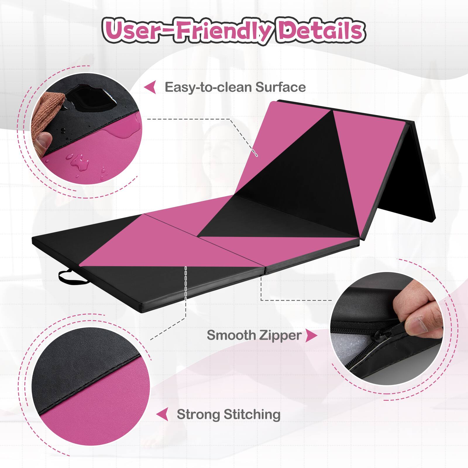 User-Friendly Details

- Easy-to-clean Surface
- Smooth Zipper
- Strong Stitching