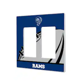 Keyscaper - Los Angeles Rams Passtime Design Double Rocker Lightswitch Plate - Multicolor